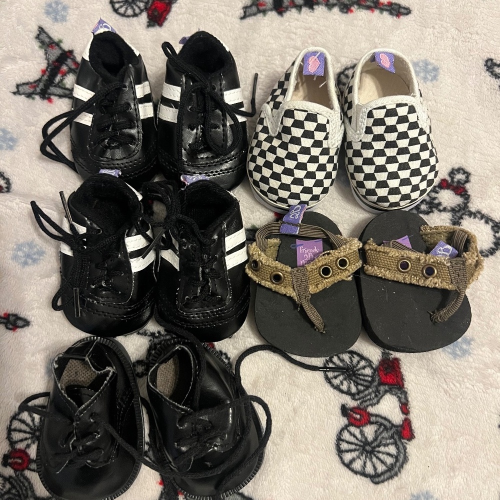 Friends 2B Made Doll Build A Bear Tennis Shoes Sandals 5 Pairs!!